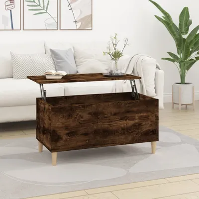 Obrázek produktu pro vidaXL Konferenční stolek kouřový dub 90x44,5x45 cm materiál na bázi dřeva - Konferenční stolek - Konferenční stolky - Odkládací stolek - Rozkládací stolek