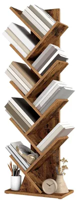 Produktbild von Baumförmiges Bücherregal, Standregal | Braun | 38x20x115 cm
