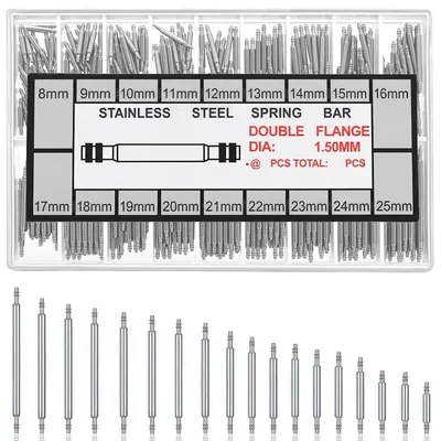Produktbild von Uhrmacherwerkzeug Set 400-teilig, Edelstahl Springbars 8–25 mm, mit Bandstift Werkzeug, für Uhrenreparatur