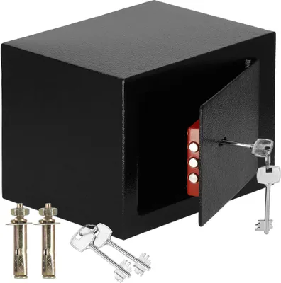 Immagine prodotto di Cassaforte a chiave Cassetta di sicurezza con serratura a muro Dimensioni 17 x 17 x 23 cm