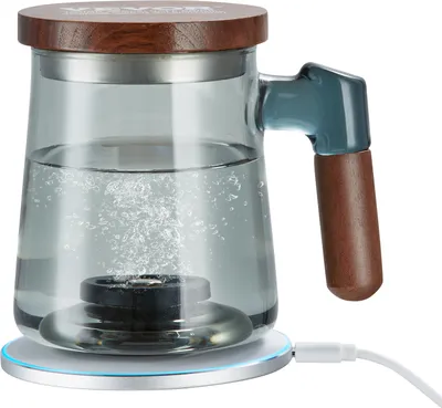 Image de Gobelet d'eau à hydrogène VEVOR, générateur d'hydrogène de 400 ml, machine portable d'ionisation de l'eau avec technologie SPE & station de charge sans fil, bouteille d'eau riche en hydrogène