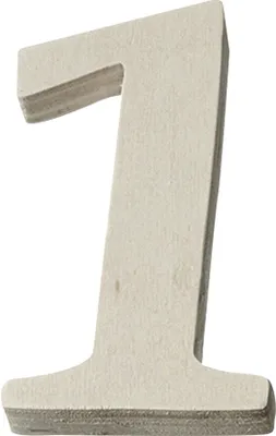 Produktbild von Holzzahl 1 8x6x1cm natur Packung mit 6 Stück