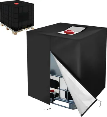Produktbild von 1000L Container Cover wasserdichte UV-anit Schutzhülle Schutzplane Cover mit Reißverschluss 420D