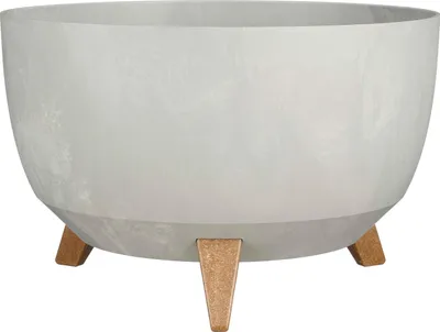 Productafbeelding van Mica Decorations Doppio Plantenbak op Poten - 20,5 x Ø40 cm - Plantenbakken voor Buiten - Bloembakken voor Balkon - Gerecycled Plastic - Grijs