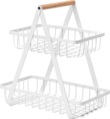 Produktbild von Doppelstöckiger Obstkorb aus Eisen, Abnehmbar, Küchen Aufbewahrung, Tisch Etagere, Obst & Gemüse Organizer, Multifunktionaler Küchenkorb