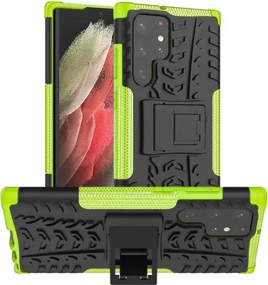 Produktbild von Conie Outdoor Schutzhülle für Samsung Galaxy S23 Ultra Hybrid Silikon Hard Case Cover Hülle mit Ständer in Grün