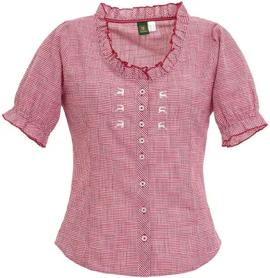 Produktbild von Bluse mit feinem Karomuster in Grün, Rot und Blau Modell 451000-3515