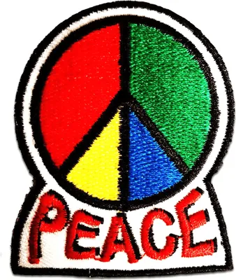 Obrázek produktu pro Peace Frieden - Záplata, nažehlovací, nažehlovací obrázek, nášivka, nažehlovací, velikost: 5,7 x 7 cm
