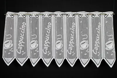 Produktbild von Gardinen Kranzusch Scheibengardine Cappuccino 45x69 cm H/B Weiß Bistrogardine Vorhang Küche 1er Pack