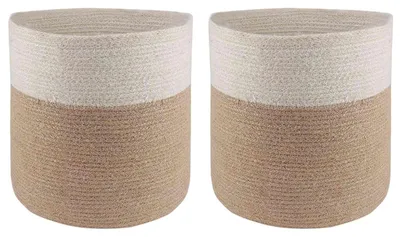 Produktbild von Pflanztopfsatz 2 pcs Natürlich und Weiß Ø 28 x 28 cm