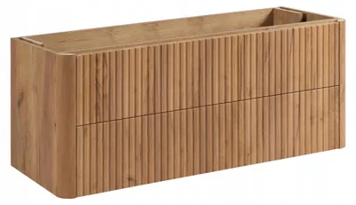 Zdjęcie produktu dla Rodan Szafka pod Umywalkę 120cm - Wisząca - Ryflowana Dąb - Push-to-Open - bez blatu - LINEA