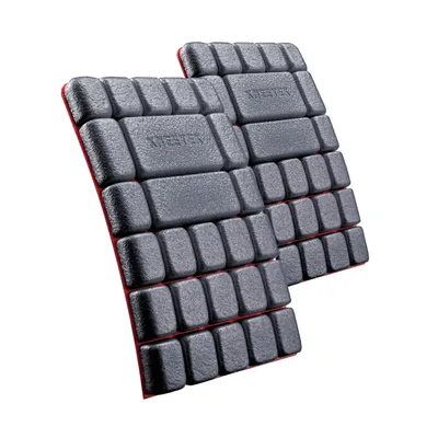 Produktbild von KNEETEK Kniepolster MultiPad | 250 x 150 x 20mm | 2 Stück, 40g, schwarz/rot | optimaler Schutz in Kombination mit Arbeitshose | Knieschutzpolster geeignet für Elektriker, Fliesenleger, Handwerker