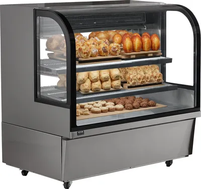 Produktbild von VEVOR Kühlvitrine Gebäckvitrine 505 L 2-stufiger kommerzieller Kühlvitrinenschrank Kuchentheke kkalte Theke mit LED-Beleuchtung & Abluftkühlung Rollbar
