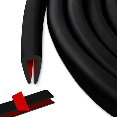 Obrázek produktu pro Ochranný profil U, samolepicí, EPDM guma, černá, 6 metrů, 2 mm