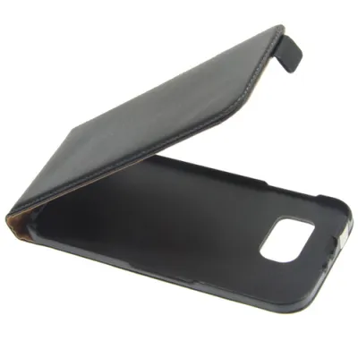 Produktbild von Slim Leder Flip Handyhülle für Galaxy S6 Schwarz 4250710563661
