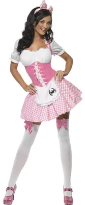 Produktbild von Miss Muffet Kostüm Tänzerin weiß rosa für Damen Minirock y Kleid Damenkostüm Gr. 36/38 (S), 40/42 (M), 44/46 (L), Größe:L