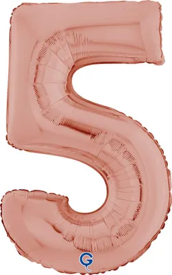 Obrázek produktu pro Fóliový balónek číslo 5 Rose Gold - 66 cm Grabo