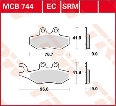 Zdjęcie produktu dla Klocki hamulcowe kpl. TRW MCB744EC