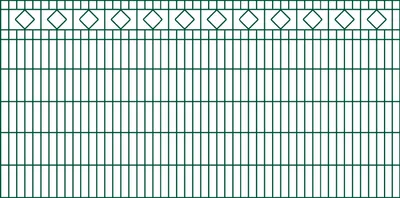 Produktbild von Schmuckzaun Barcelona - Ausführung: grün beschichtet, Höhe: 123 cm, Länge: 251 cm