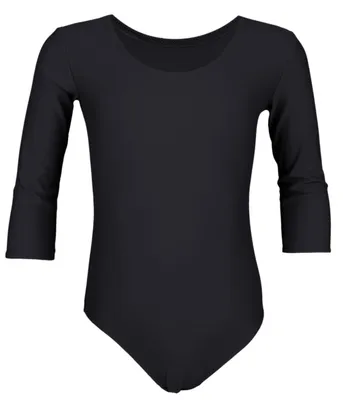 Produktbild von Aquarti Mädchen Ballett Trikot 3/4 Arm Gymnastik Ballettanzug, Farbe: Schwarz, Größe: 116