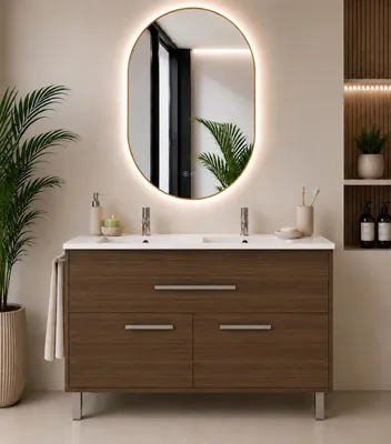 ORIGEN BATH BAHIA Badmöbel mit Doppelwaschbecken 120x45 cm, Tea-Esche