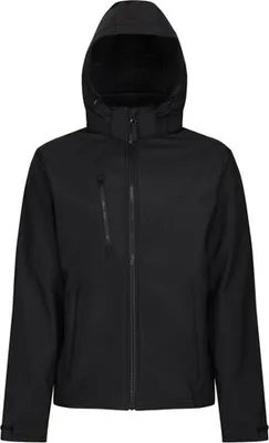 Productafbeelding van Regatta - "Venturer" softshell jas met capuchon voor heren, model PC4272 (3XL) (middengrijs/zwart)