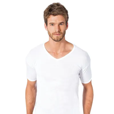 Produktbild von 2er Herren Unterhemd V-Shirt, T-Shirt mit V-Ausschnitt 100% Baumwolle 2130