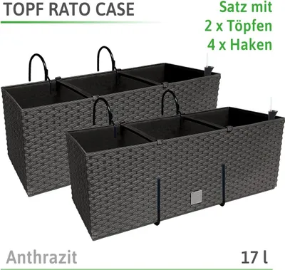 Obrázek produktu pro Květináč Rato case DRTC500-S449 Antracit 4 barvy Zavlažovací systém 17 l NOVINKA