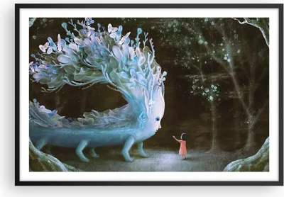Produktbild von Gerahmtes Poster - Schwarzer Rahmen - Monster Kind Fee - 91,5x61 cm - Wand Bild - Wanddeko - Wandbilder - Kunstposter - Wandposter - Bilderrahmen - Bilder - Kunstdruck Wanddekoration - P2BAA91x61-4712