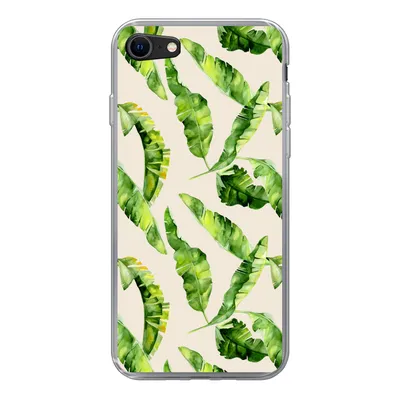 Produktbild von MuchoWow® Handyhülle Schutzhülle Hülle für iPhone 7 Blatt - Tropisch - Muster Silikon Softcase Handy Hülle - Kartenhalter