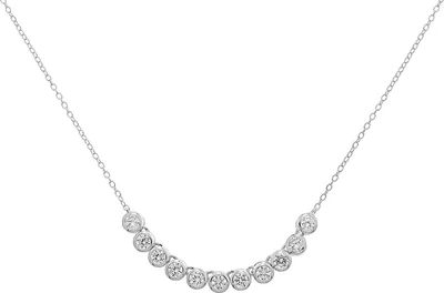 Produktbild von Elegante 925 Sterling Silber (Rhodiniert) Damen - Halskette mit Zirkonia - 43cm; TRS23427