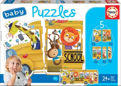 Image de Educa Borras - Puzzle Szkolny Autobus 2-5 elementów - Oryginalny Produkt
