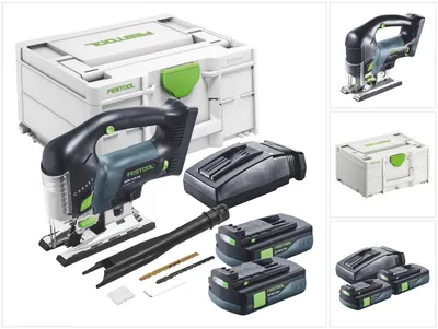 Image de Festool CARVEX PSBC 420-Basic Scie sauteuse pendulaire sans fil 18 V 120 mm Brushless + 2x batterie 3,0 Ah + chargeur + Systainer