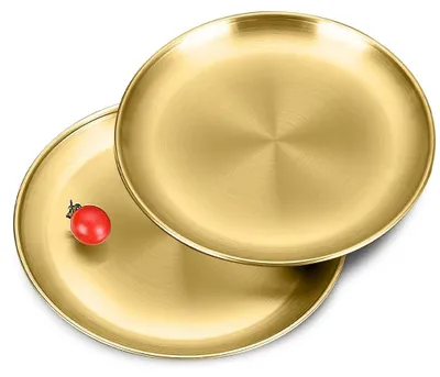 Produktbild von Solidchoice – Set aus 2 Edelstahl-Campingtellern, 20 cm Durchmesser