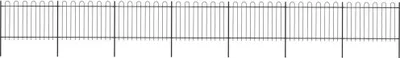 Immagine prodotto di Recinzione da Giardino con Parte Superiore ad Anello in Acciaio 1248x120 cm Nero