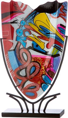Casablanca by Gilde  Glasart ovale Dekovase Street Art  H. 47 cm,39998