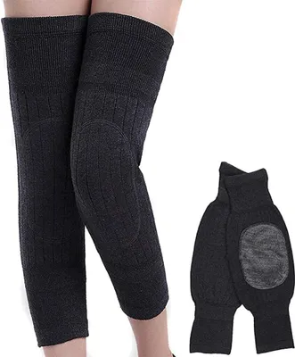 Produktbild von ASKSA Knieschoner Knielinge Winter Knieschützer Warm Warmers Verdickte Knieorthese, Schwarz