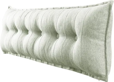 Obrázek produktu pro Ergonomický polštářek pod čelo postele ve vzhledu lnu, polštářek na čtení, klínový polštářek, zádový polštářek, odpočinkový polštářek, dekorační polštářek, velký dekorační polštářek na postel, len