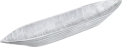 Produktbild von Deko-Schale Länge 62 cm in weiß-silber massiv Schale Tischdeko formano