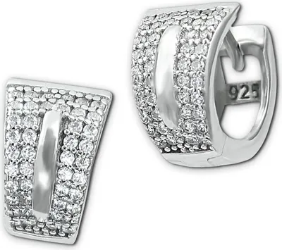 Produktbild von SilberDream weiß Ohrringe Shine Zirkonia Damen 925 Silber Creolen SDO4364W