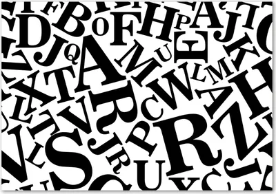 Produktbild von Tulup® Leinwandbild - 100x70 cm - Wandkunst - Drucke auf Leinwand - Leinwanddruck  - Sonstige - Schwarzweiß - Buchstaben Alphabet