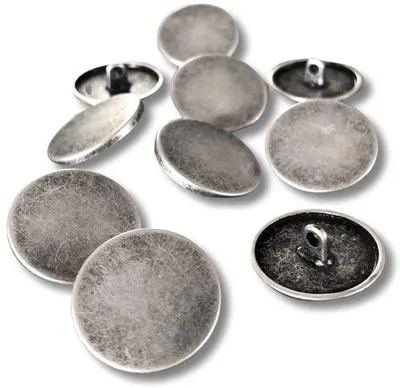 Produktbild von Metallknöpfe matt Silber 18mm 10Stück