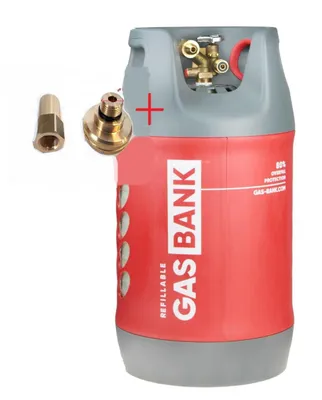 Produktbild von Zatechs 11kg LPG Tankflaschen Set Komposit DUO wiederbefüllbar 80% Füllstopp Direktbetankung Adapter DISH Italien Polen Frankreich Wohnmobil