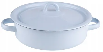 Produktbild von Niedriger Emaille-Topf 3,8 L Grauer Topf 26 Cm Emaille Rybnik Induktionsgas