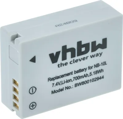 Produktbild von vhbw Akku Ersatz für Canon NB-10L für Kamera (700 mAh, 7,4 V, Li-Ion)