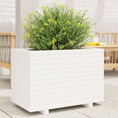 Produktbild von Möbel Pflanzkübel Weiß 70x40x49,5 cm Massivholz Kiefer - Beete 3282550