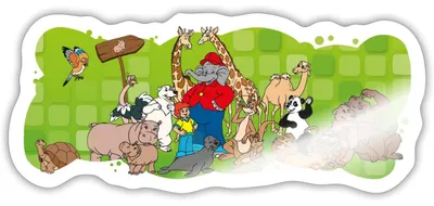 Produktbild von Spreadshirt Benjamin Blümchen Und Seine Zoofreunde Sticker Aufkleber, 10 x 10 cm, Weiß glänzend