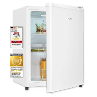 Produktbild von Exquisit Mini Kühlschrank KB560-V-091E weiss | 50 l Nutzinhalt | Temperaturregelung | 45cm Breite | LED-Innenbeleuchtung