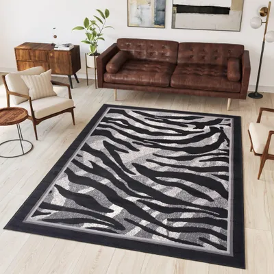 Produktbild von Tapiso Teppich DREAM Modern Grau Creme Schwarz Wohnzimmer  220 x 300 cm