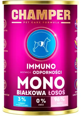 Zdjęcie produktu dla Champer Immuno Monobiałkowa Karma Mokra dla Psa z Łososiem 400 g